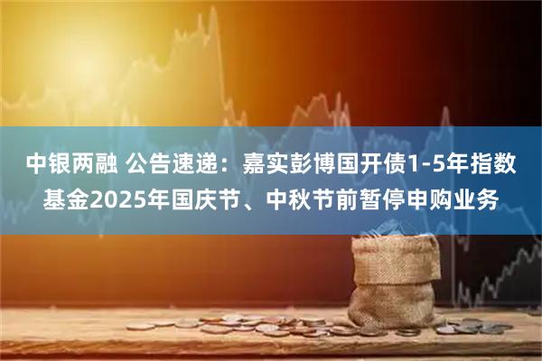 中银两融 公告速递：嘉实彭博国开债1-5年指数基金2025年国庆节、中秋节前暂停申购业务