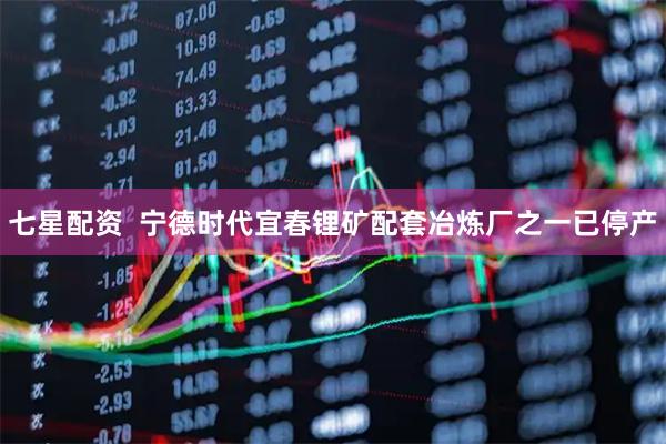 七星配资  宁德时代宜春锂矿配套冶炼厂之一已停产